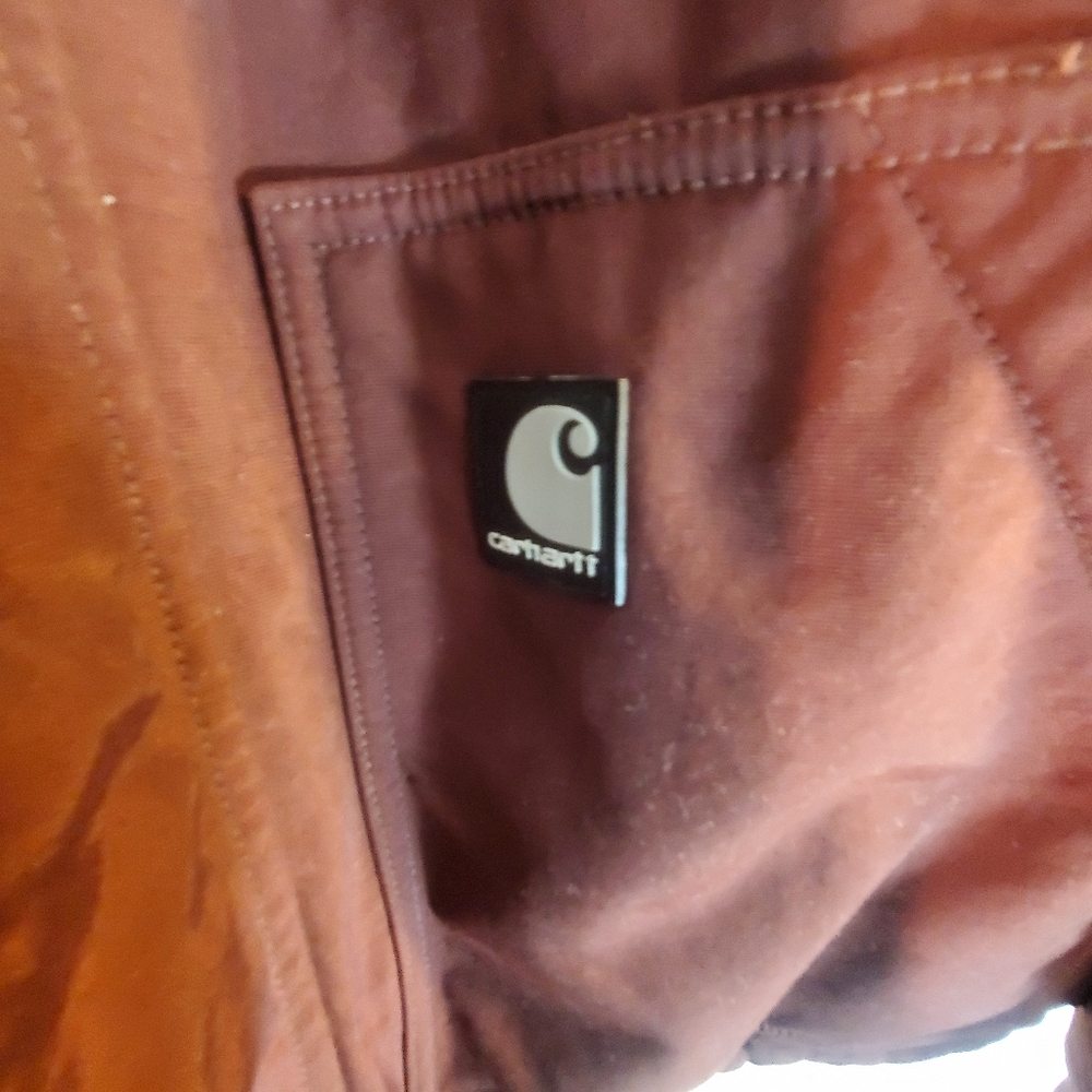 Carhartt Jacket Men’s XLT Maroon Insulated Nylon Full-Zip Work J174 RDW - Picture 3 of 6